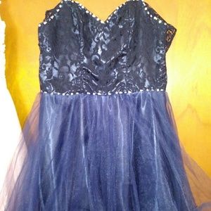 Cute dark blue & black party dress L/XL junior